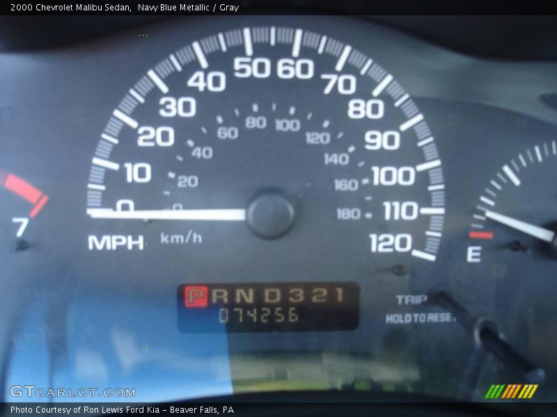 Navy Blue Metallic / Gray 2000 Chevrolet Malibu Sedan