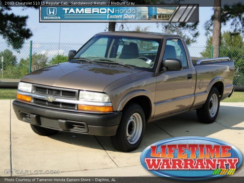 Sandalwood Metallic / Medium Gray 2003 Chevrolet S10 LS Regular Cab