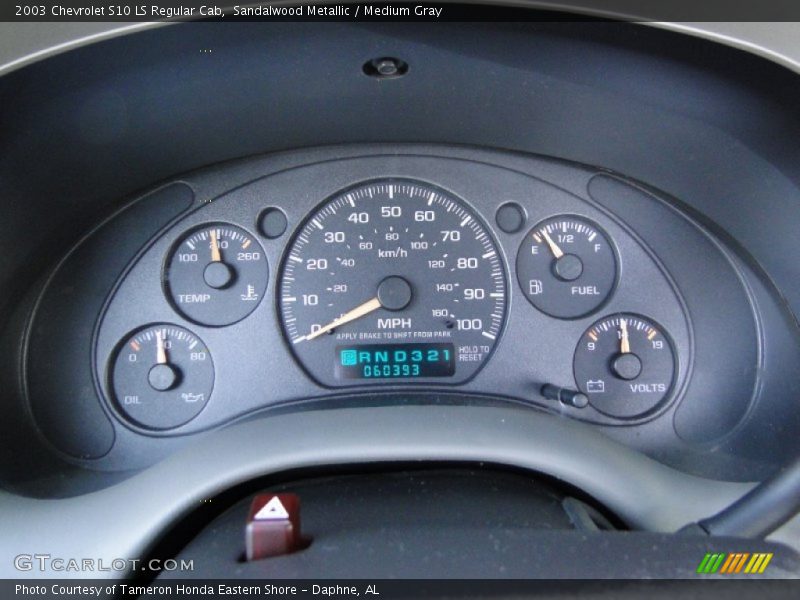 Sandalwood Metallic / Medium Gray 2003 Chevrolet S10 LS Regular Cab