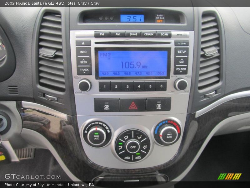 Steel Gray / Gray 2009 Hyundai Santa Fe GLS 4WD