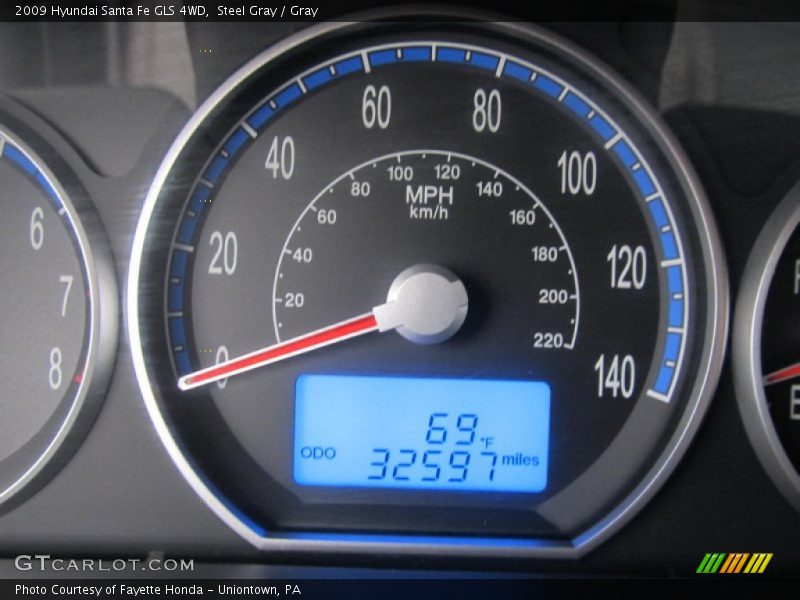 Steel Gray / Gray 2009 Hyundai Santa Fe GLS 4WD