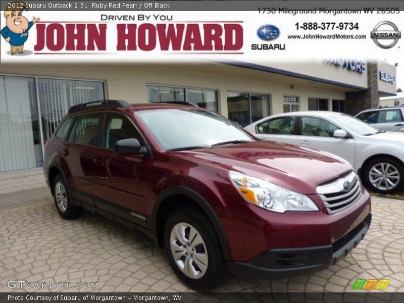 Ruby Red Pearl / Off Black 2012 Subaru Outback 2.5i