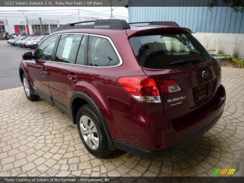 Ruby Red Pearl / Off Black 2012 Subaru Outback 2.5i