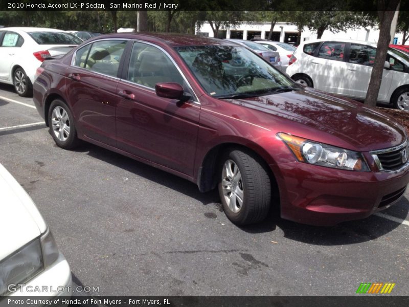 San Marino Red / Ivory 2010 Honda Accord LX-P Sedan
