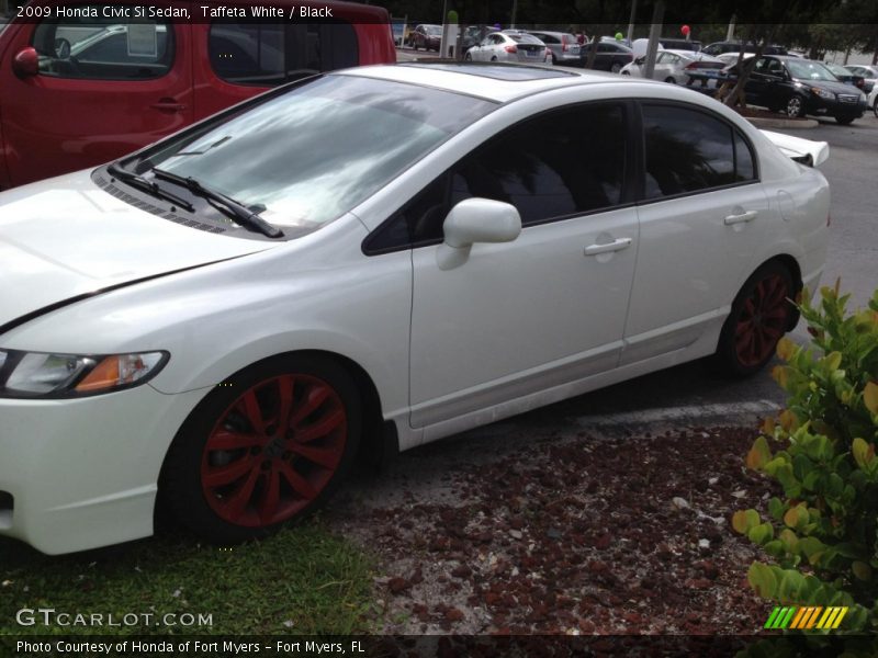 Taffeta White / Black 2009 Honda Civic Si Sedan