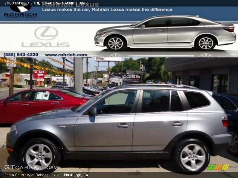 Silver Grey Metallic / Black 2008 BMW X3 3.0si