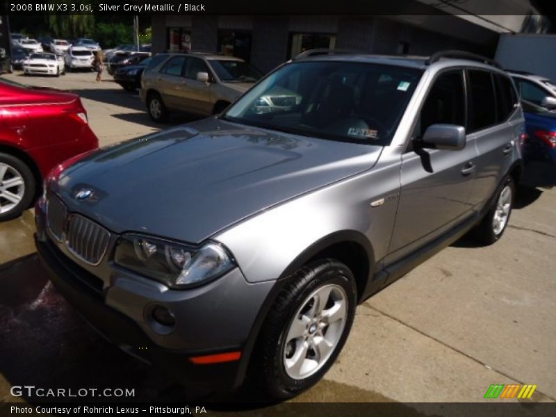 Silver Grey Metallic / Black 2008 BMW X3 3.0si