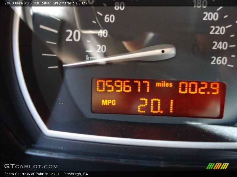 Silver Grey Metallic / Black 2008 BMW X3 3.0si