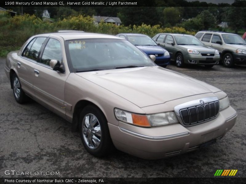 Harvest Gold Metallic / Light Parchment 1998 Mercury Grand Marquis GS