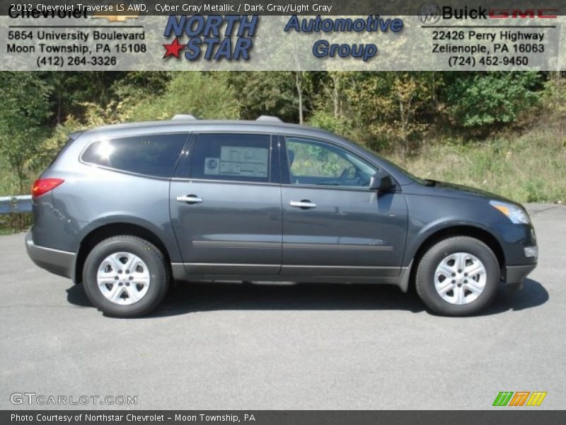 Cyber Gray Metallic / Dark Gray/Light Gray 2012 Chevrolet Traverse LS AWD