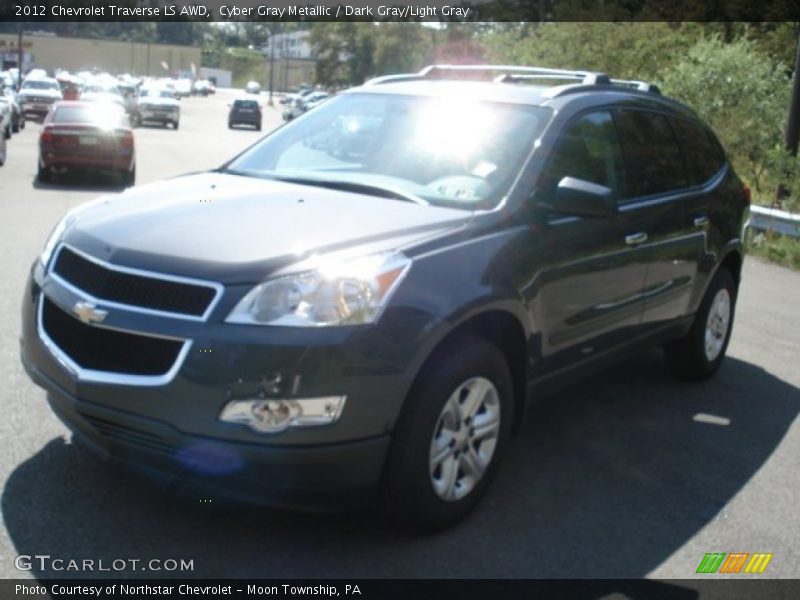 Cyber Gray Metallic / Dark Gray/Light Gray 2012 Chevrolet Traverse LS AWD