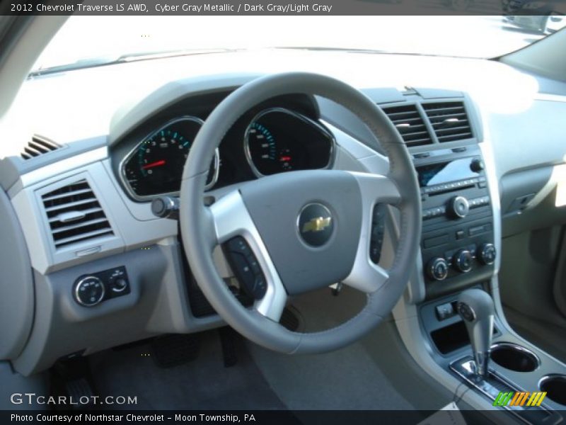 Cyber Gray Metallic / Dark Gray/Light Gray 2012 Chevrolet Traverse LS AWD