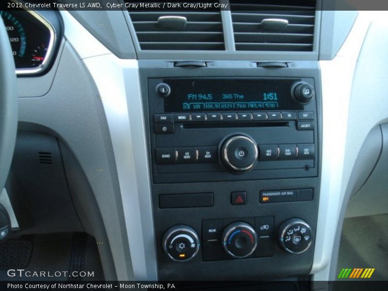 Cyber Gray Metallic / Dark Gray/Light Gray 2012 Chevrolet Traverse LS AWD
