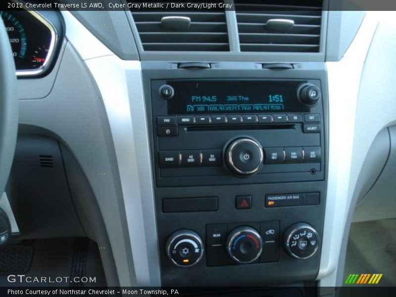 Cyber Gray Metallic / Dark Gray/Light Gray 2012 Chevrolet Traverse LS AWD