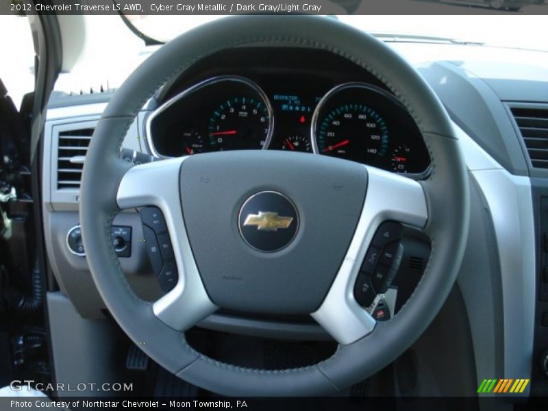 Cyber Gray Metallic / Dark Gray/Light Gray 2012 Chevrolet Traverse LS AWD
