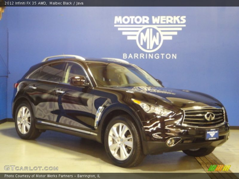 Malbec Black / Java 2012 Infiniti FX 35 AWD