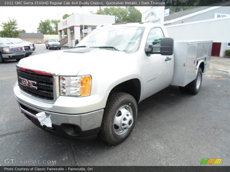 Quicksilver Metallic / Dark Titanium 2012 GMC Sierra 3500HD Regular Cab 4x4 Dually Chassis