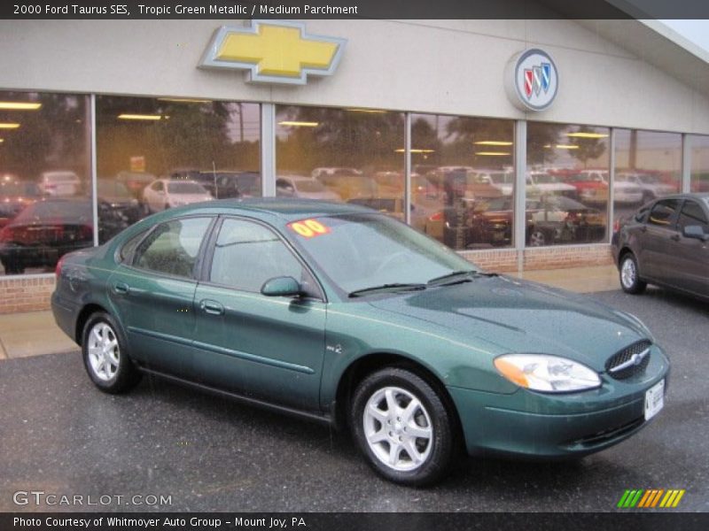 Tropic Green Metallic / Medium Parchment 2000 Ford Taurus SES