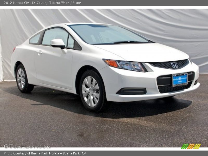 Taffeta White / Stone 2012 Honda Civic LX Coupe