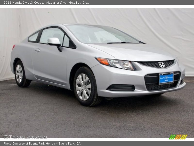 Alabaster Silver Metallic / Gray 2012 Honda Civic LX Coupe