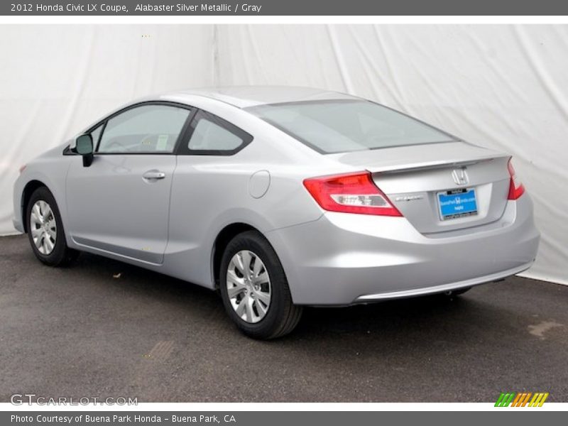 Alabaster Silver Metallic / Gray 2012 Honda Civic LX Coupe