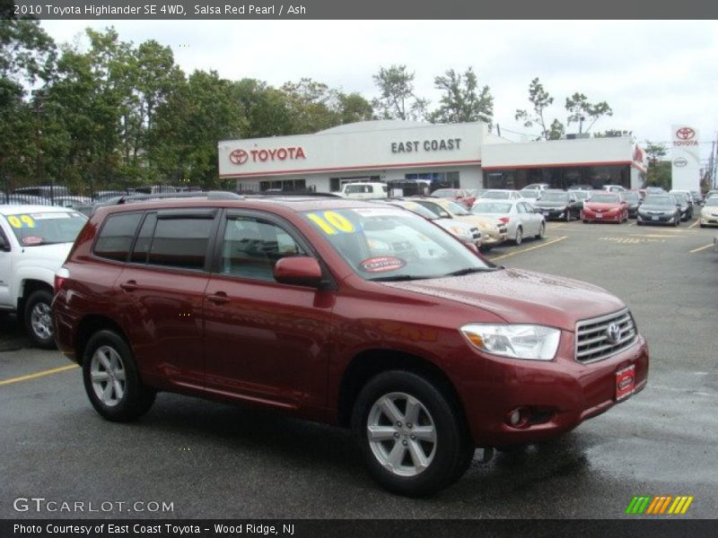 Salsa Red Pearl / Ash 2010 Toyota Highlander SE 4WD