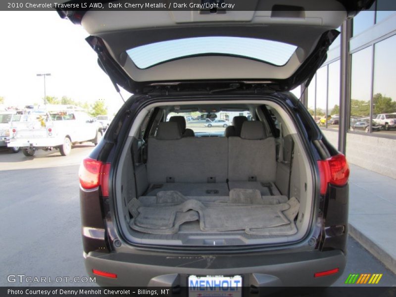 Dark Cherry Metallic / Dark Gray/Light Gray 2010 Chevrolet Traverse LS AWD