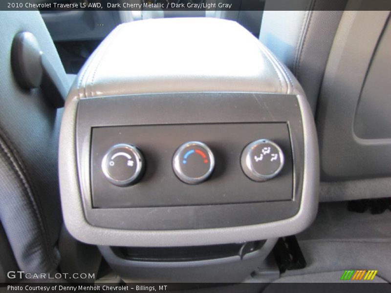 Dark Cherry Metallic / Dark Gray/Light Gray 2010 Chevrolet Traverse LS AWD
