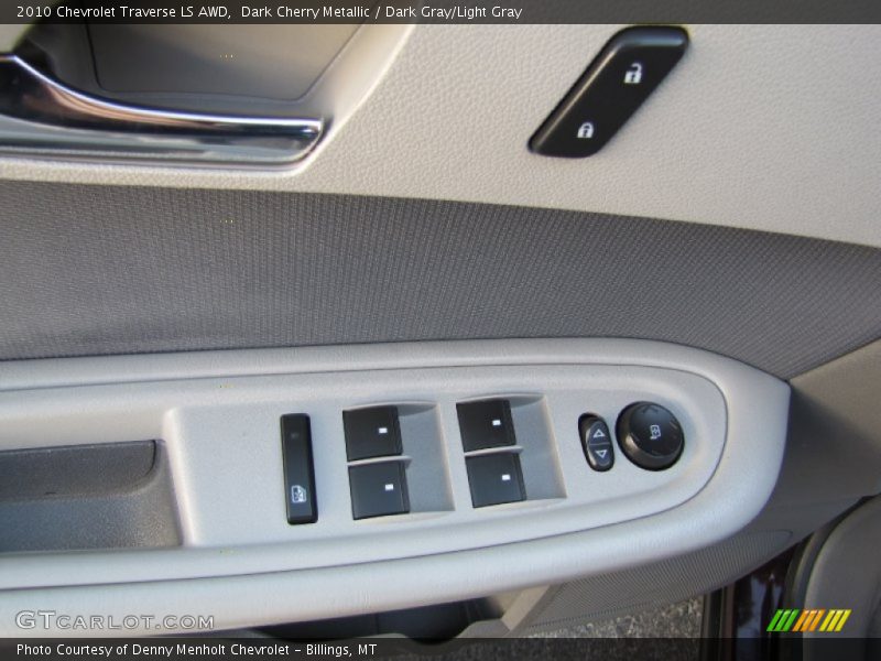 Dark Cherry Metallic / Dark Gray/Light Gray 2010 Chevrolet Traverse LS AWD
