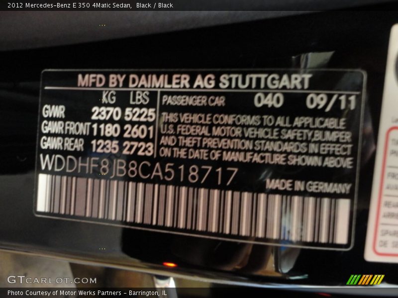Black / Black 2012 Mercedes-Benz E 350 4Matic Sedan
