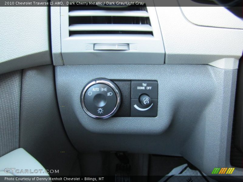 Dark Cherry Metallic / Dark Gray/Light Gray 2010 Chevrolet Traverse LS AWD