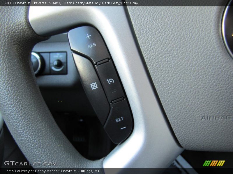 Dark Cherry Metallic / Dark Gray/Light Gray 2010 Chevrolet Traverse LS AWD