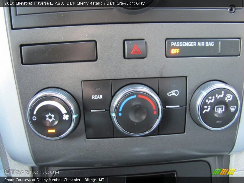 Dark Cherry Metallic / Dark Gray/Light Gray 2010 Chevrolet Traverse LS AWD