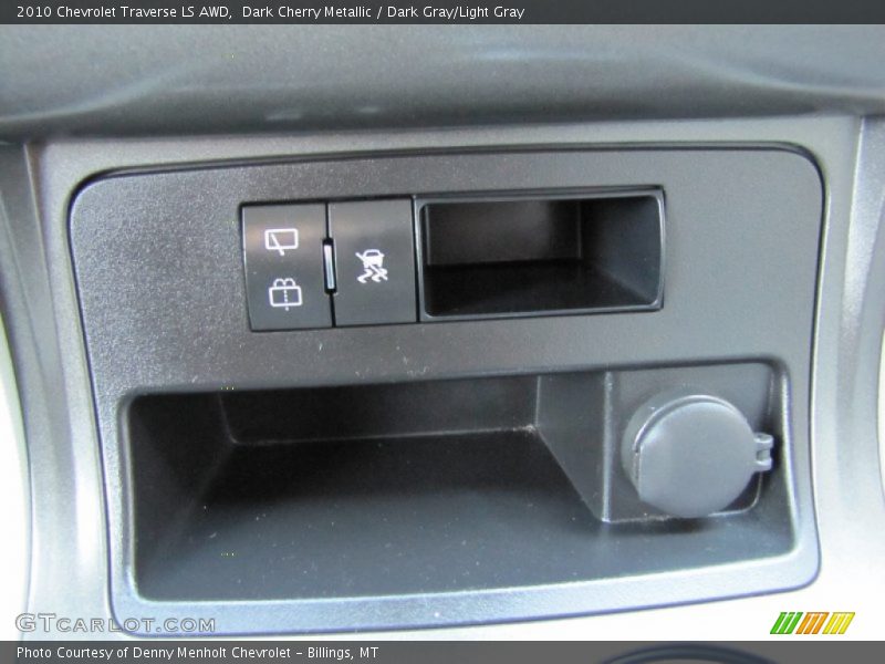 Dark Cherry Metallic / Dark Gray/Light Gray 2010 Chevrolet Traverse LS AWD