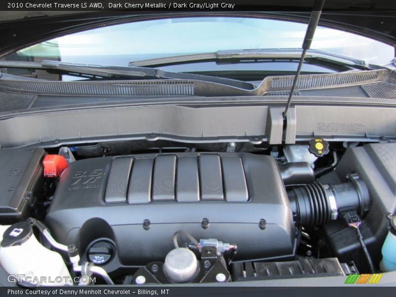 Dark Cherry Metallic / Dark Gray/Light Gray 2010 Chevrolet Traverse LS AWD
