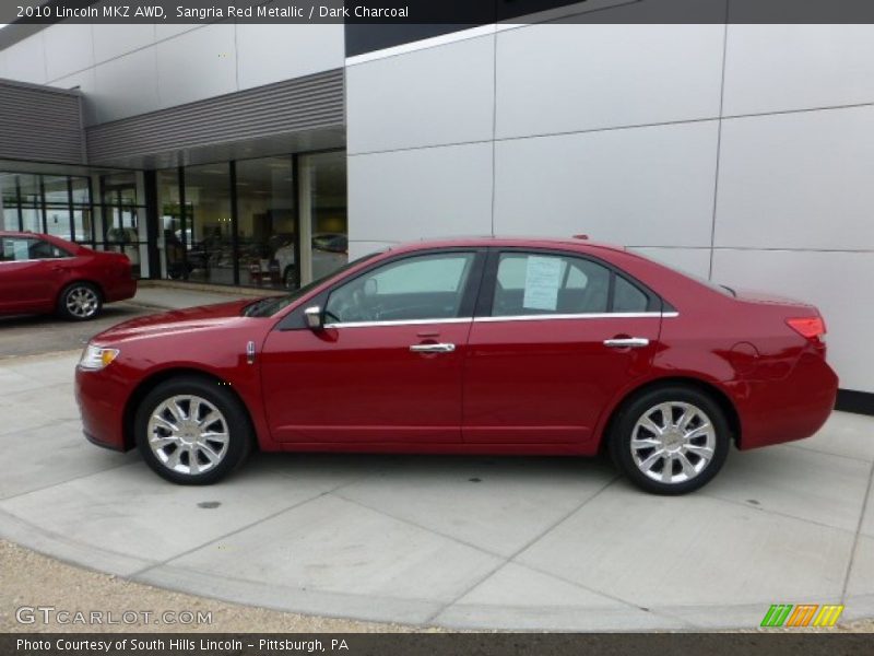 Sangria Red Metallic / Dark Charcoal 2010 Lincoln MKZ AWD