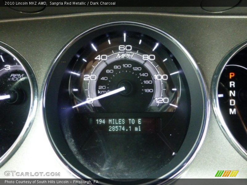 Sangria Red Metallic / Dark Charcoal 2010 Lincoln MKZ AWD