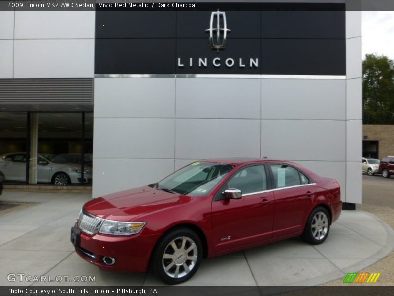 Vivid Red Metallic / Dark Charcoal 2009 Lincoln MKZ AWD Sedan