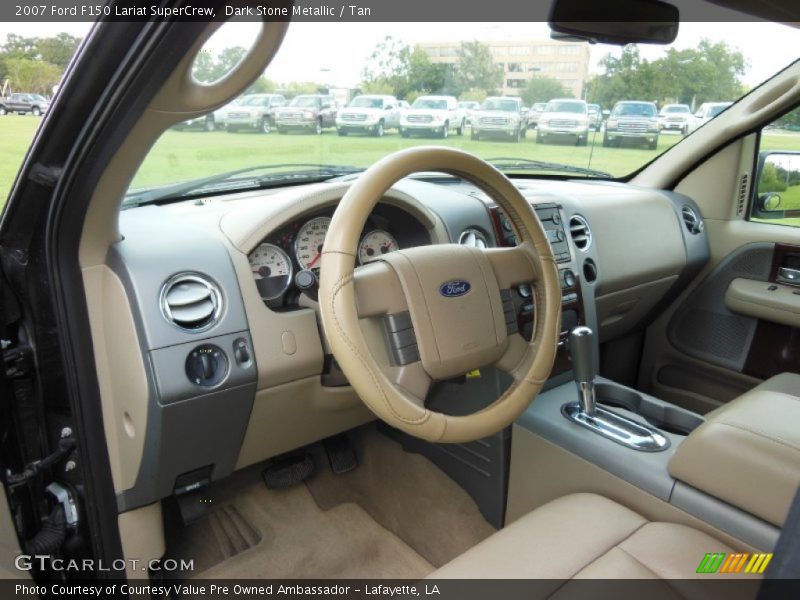 Dark Stone Metallic / Tan 2007 Ford F150 Lariat SuperCrew