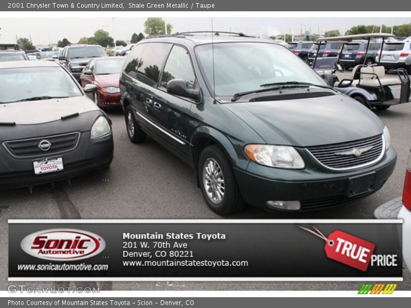 Shale Green Metallic / Taupe 2001 Chrysler Town & Country Limited