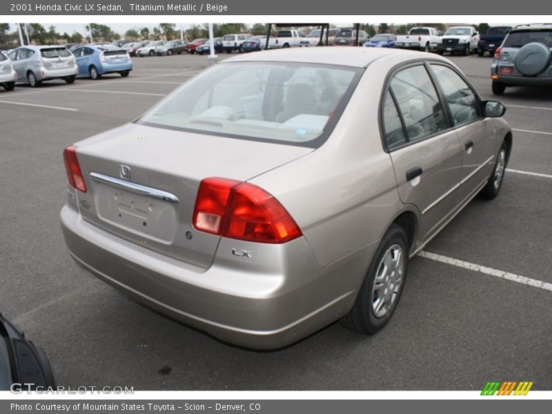 Titanium Metallic / Beige 2001 Honda Civic LX Sedan