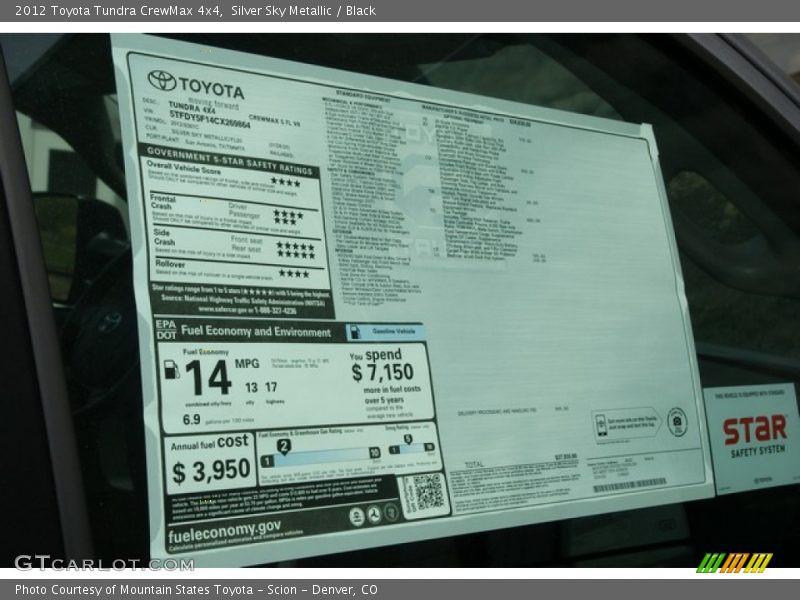 Silver Sky Metallic / Black 2012 Toyota Tundra CrewMax 4x4