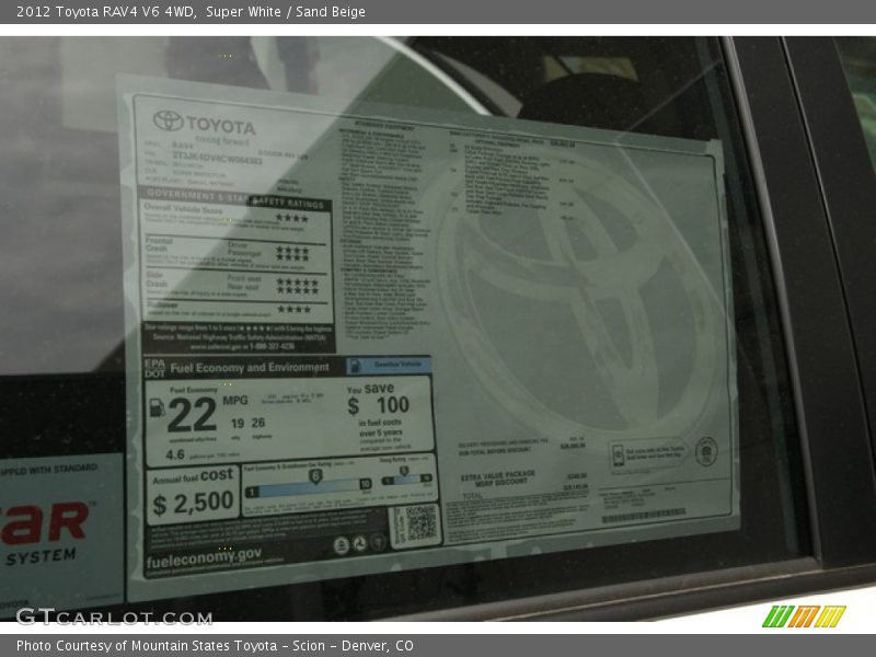 Super White / Sand Beige 2012 Toyota RAV4 V6 4WD