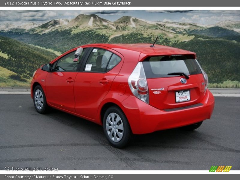 Absolutely Red / Light Blue Gray/Black 2012 Toyota Prius c Hybrid Two