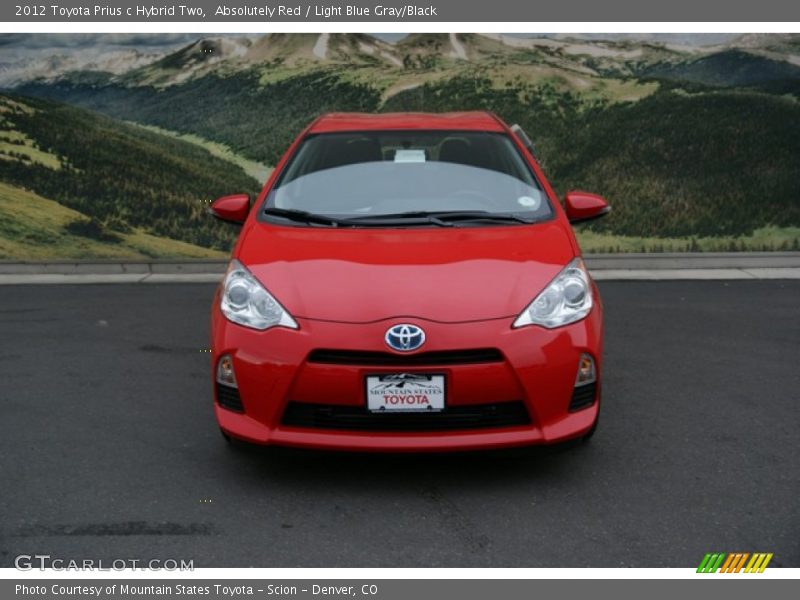 Absolutely Red / Light Blue Gray/Black 2012 Toyota Prius c Hybrid Two