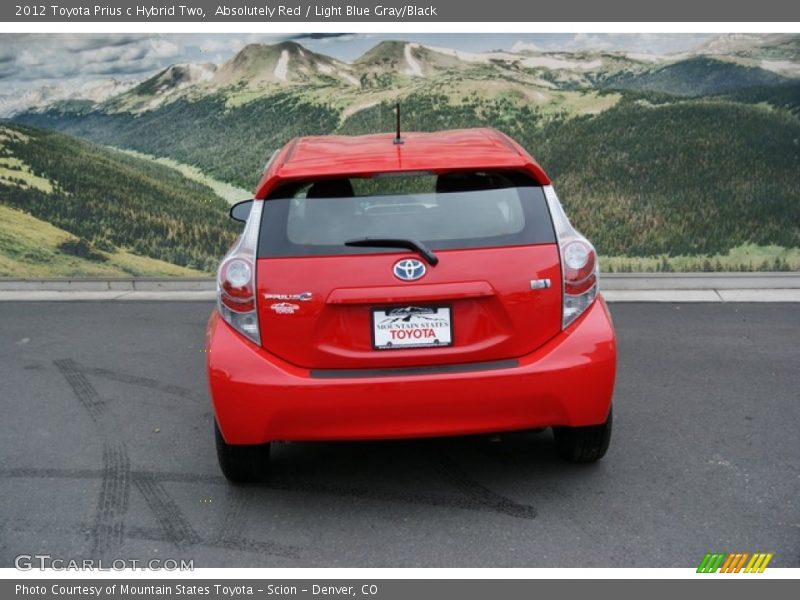 Absolutely Red / Light Blue Gray/Black 2012 Toyota Prius c Hybrid Two