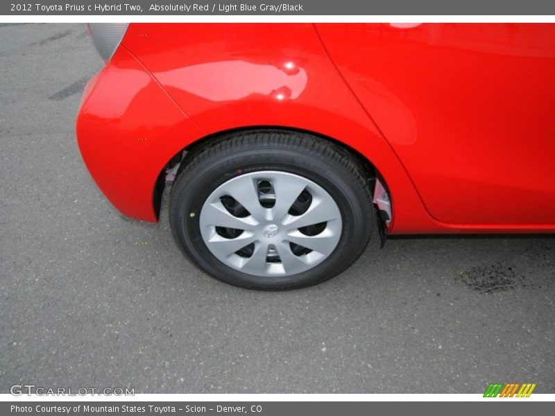 Absolutely Red / Light Blue Gray/Black 2012 Toyota Prius c Hybrid Two