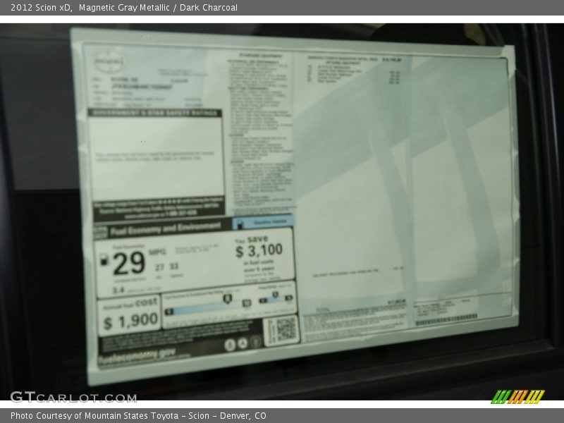 Magnetic Gray Metallic / Dark Charcoal 2012 Scion xD