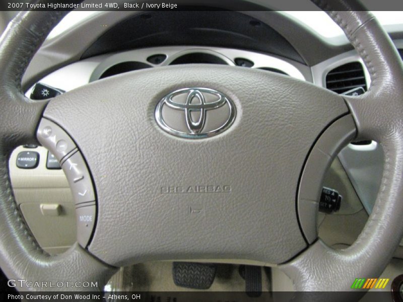 Black / Ivory Beige 2007 Toyota Highlander Limited 4WD