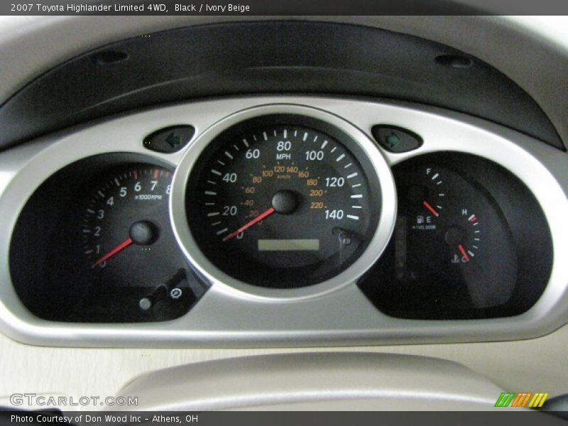 Black / Ivory Beige 2007 Toyota Highlander Limited 4WD